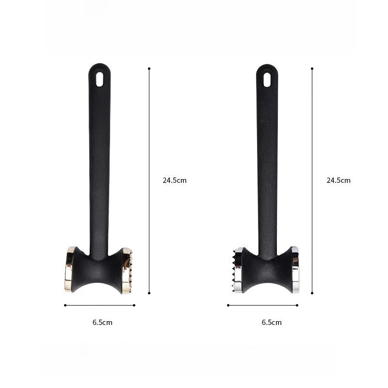 Zinc Alloy Meat Hammer Nylon Fiber Handle Double-sided Meat Hammer Pats The Garlic Square Loose
