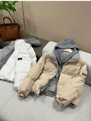 B*C Women's Down Jacket Hooded Slim Routine Coat Female Casual Winter Top Clothing Filled With White Goose Down High Quality