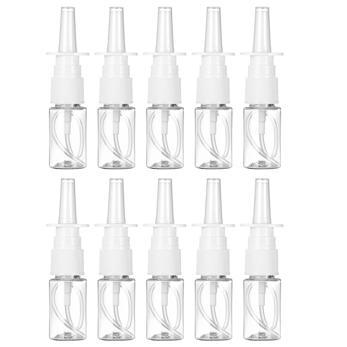 

10pcs/20pcs Empty Plastic Nasal Spray Bottles Pump 10/15/30ml Sprayer Mist Nose Spray Refillable Bottling Packaging Perfume