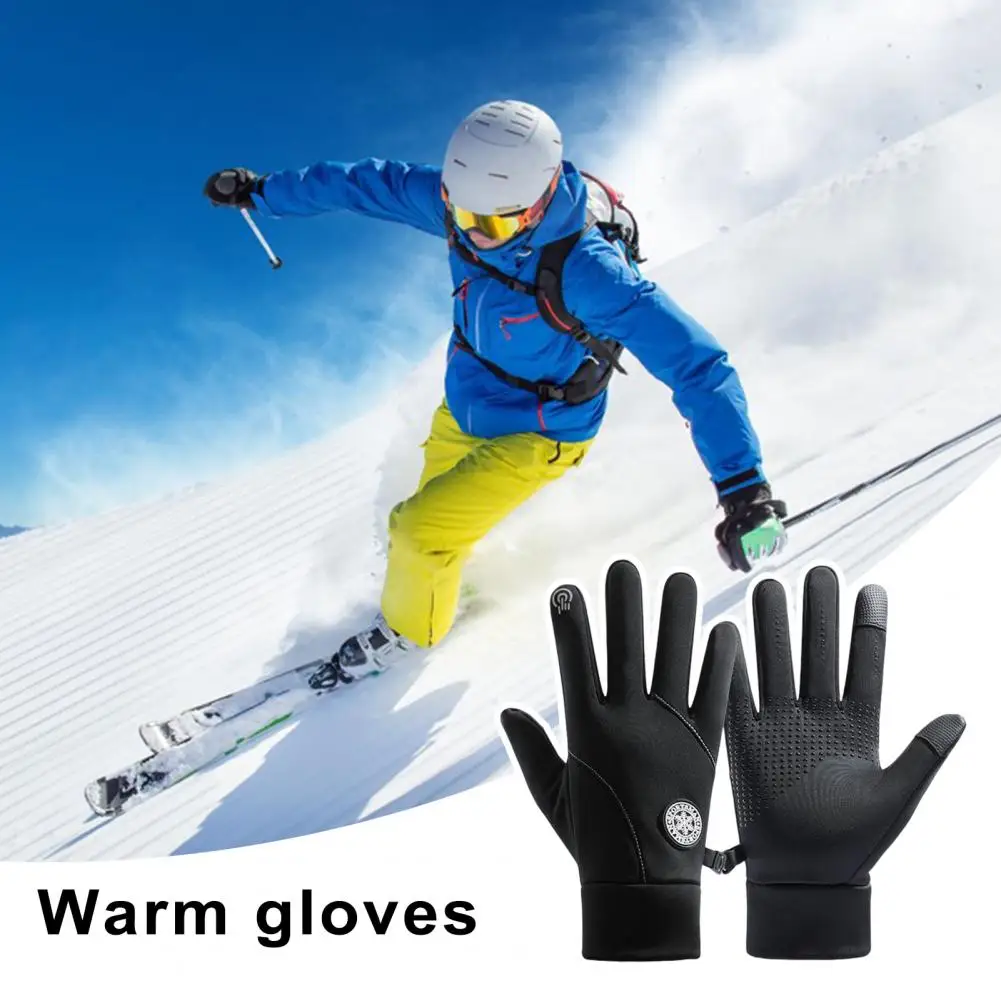 

Winter Gloves with Anti-slip Palm Windproof Waterproof Cycling Gloves with Plush Lining for Winter Sports for Running for Winter