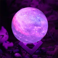 3D Print Moon Lamp 16 colors Remote LED Night Light Rechargeable Atmosphere NightLight Indoor Room Bedroom Decor Chirstmas Gifts 2
