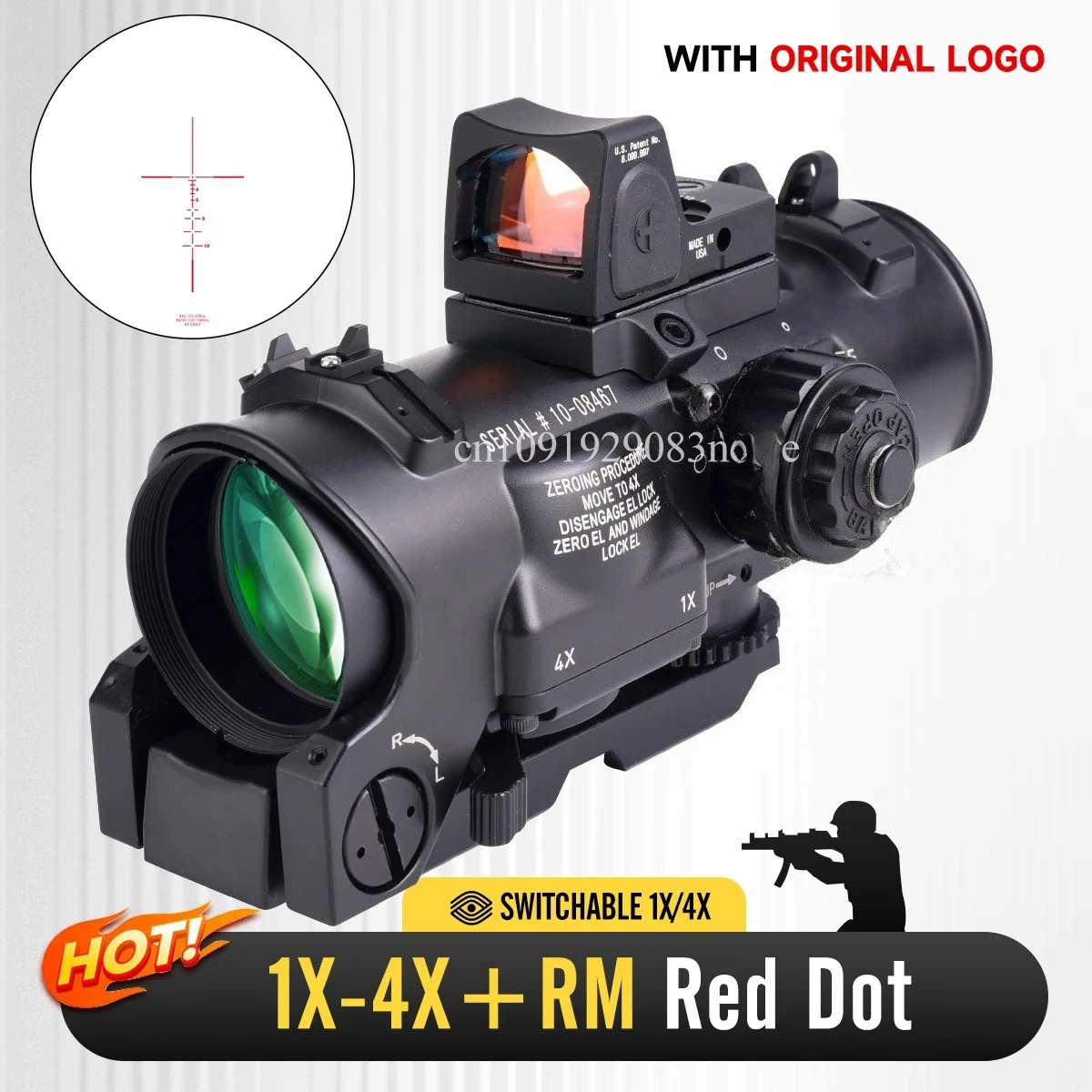 1-4X32 Fixed Dual Purpose 1x-4x Tactical Scope W/Quick Detachable Rifle ...