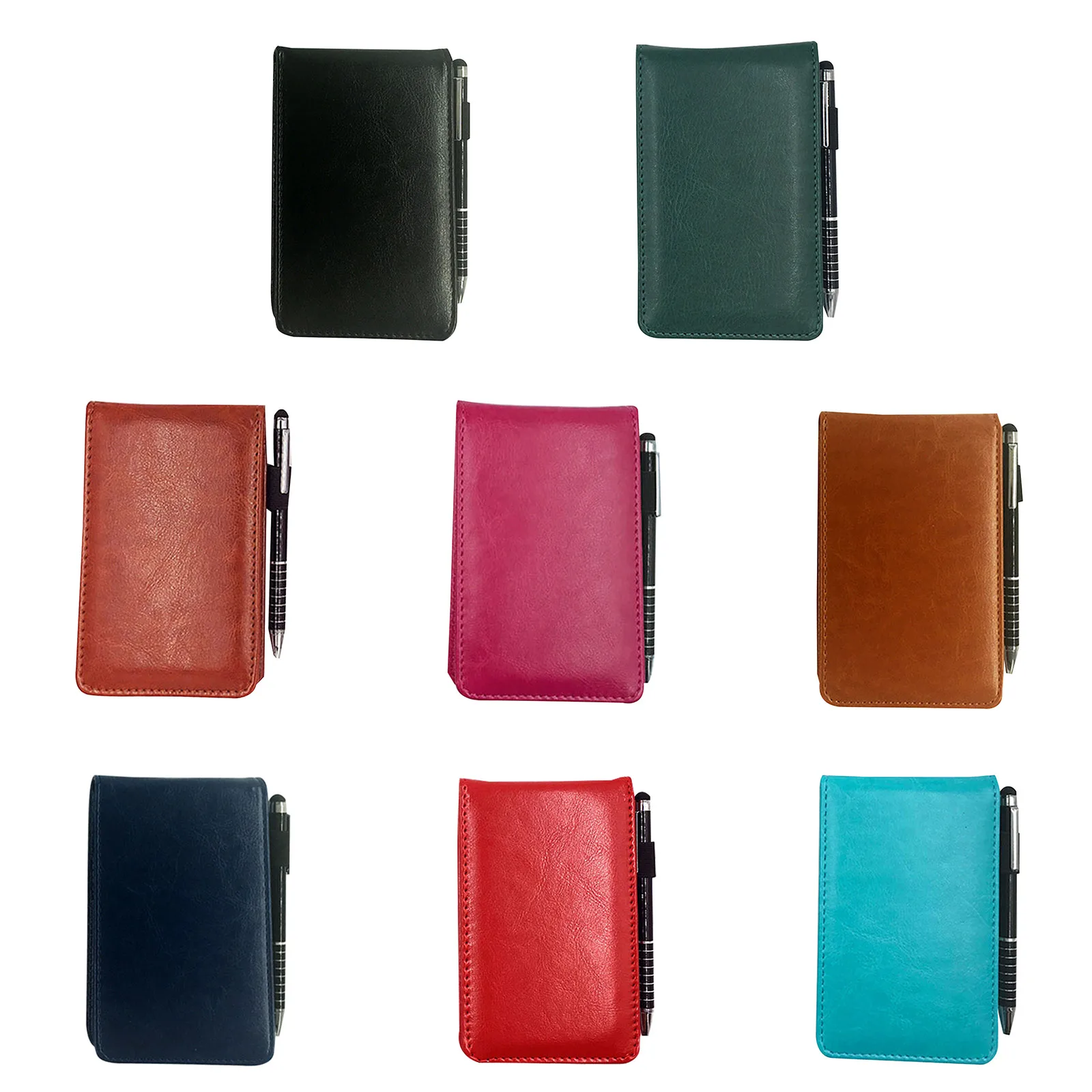 

A7 Journal Notebook PU Leather Cover Memo Notepad with Stylus Pen Multi Function 50 Lined Paper for Office Working Study