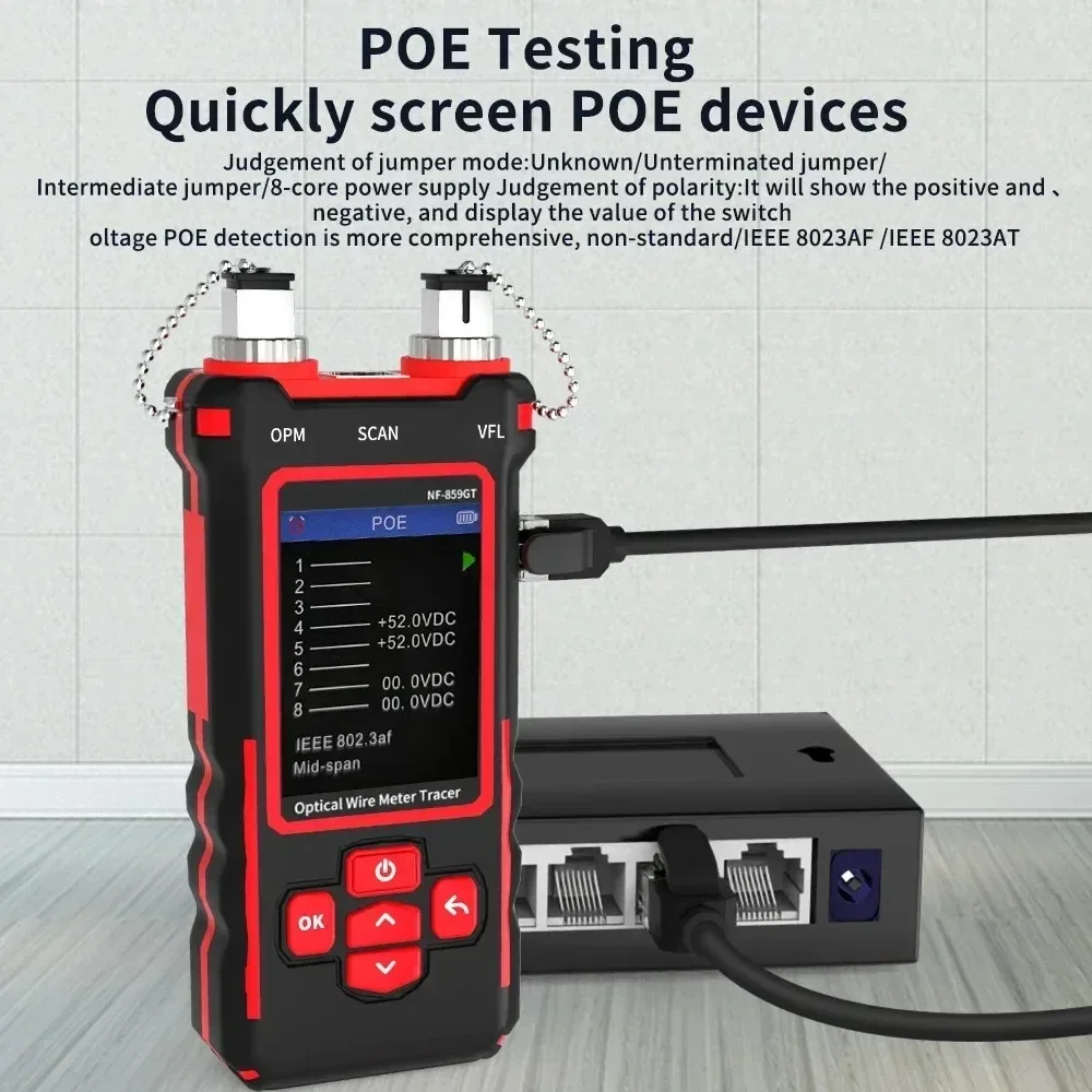 NF-859GT Line Finder Network Cable Length Breakpoint Test Red Light Power Meter Integrated Machine Multi functional Line Finder For network cable tester