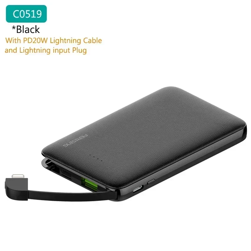 FERISING-Quick Charger Power Bank, 5000mAh, Type C Portable, PD20W, 22.5W, External Battery Charge for Xiaomi Oneplus, Samsung