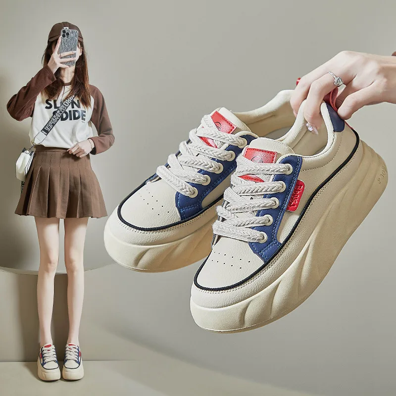 Spring & Summer Women Shoes Fashion Sneakers Thick-Soled Increase Breathable Sports Casual Size 35-40
