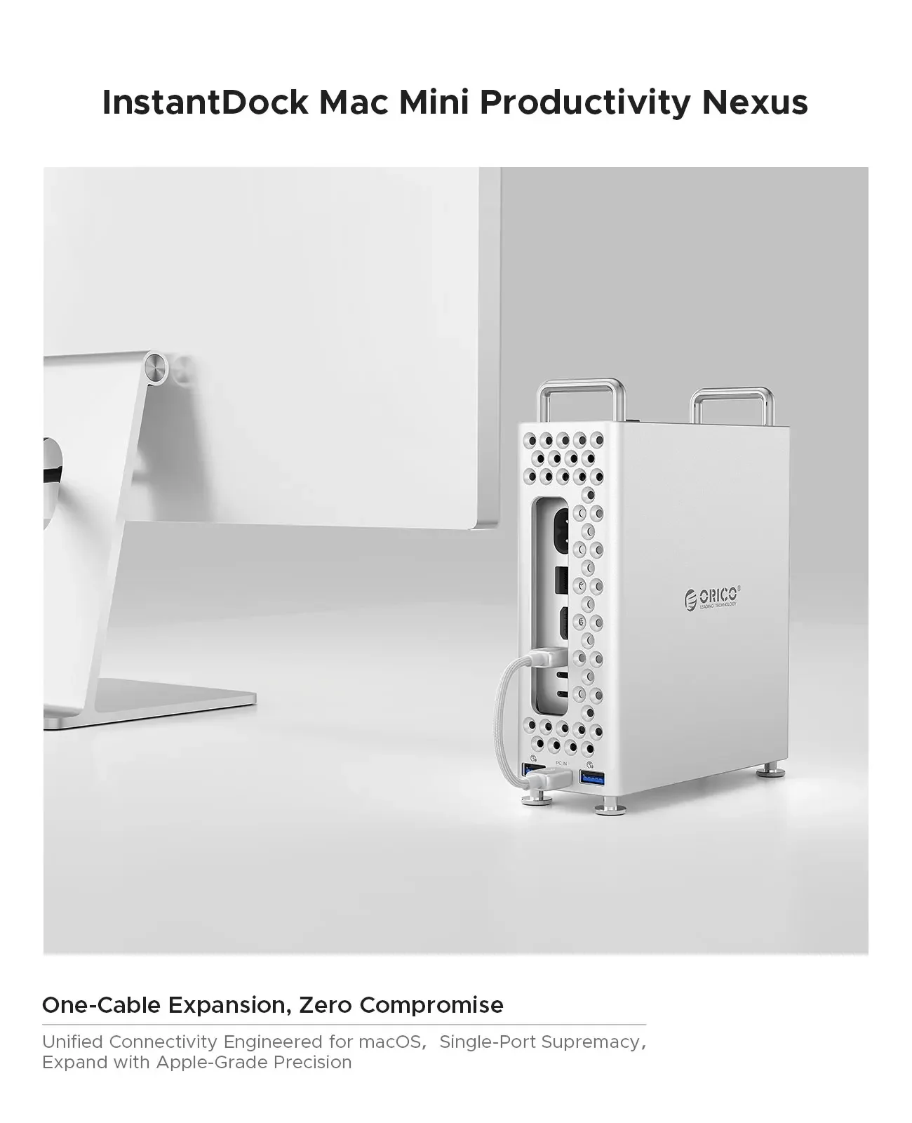 ORICO 미니 프로 도크 스토리지 확장 Mac Mini M4 Pro M.2 SSD 인클로저 Mac 액세서리 용 10Gbps 확장 도킹 스테이션