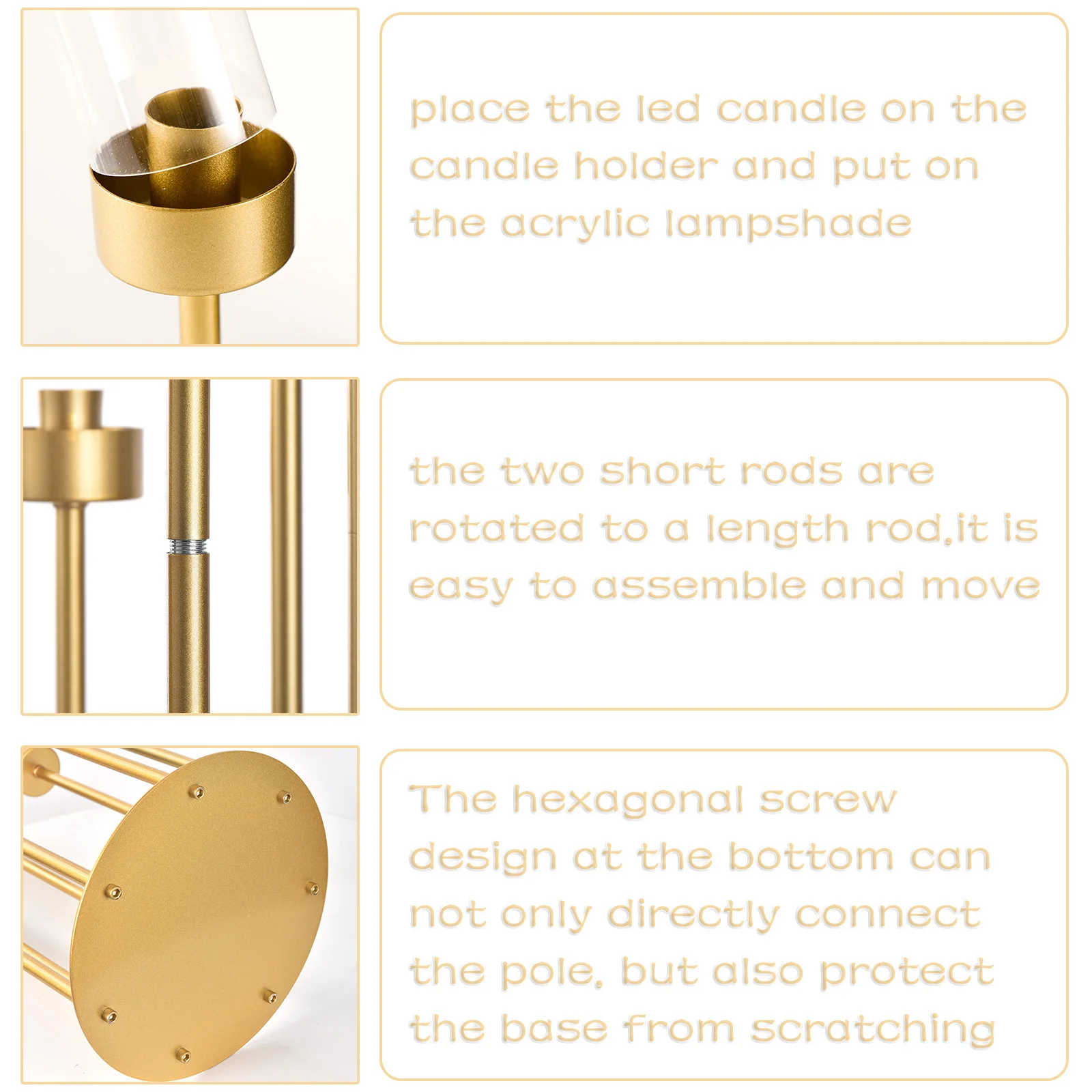 Gold 7-Arm Floor Candelabra 4