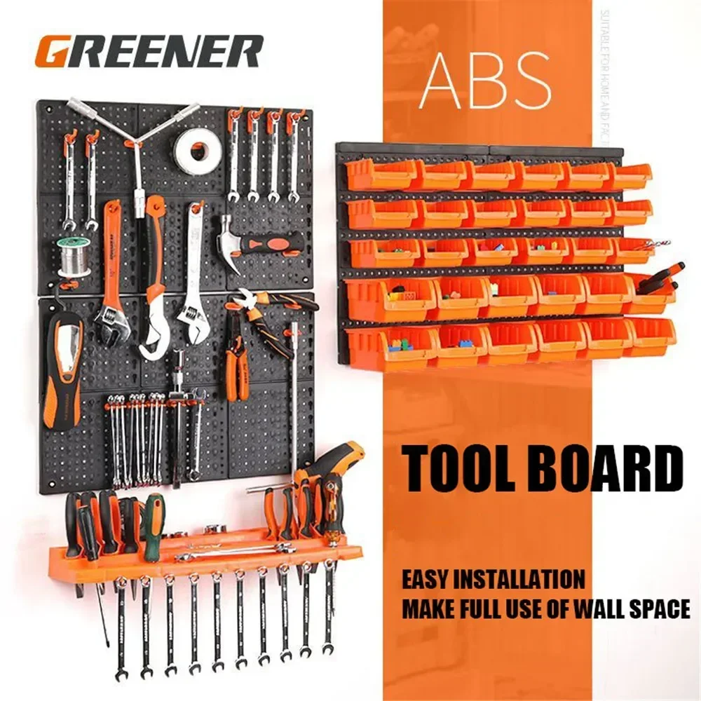 Tool Organizer Hardware Garage Tool Board Wall-Mounted Tool Hanging Board ToolBox with Hook Workshop Storage Rack Parts Storage Box Car