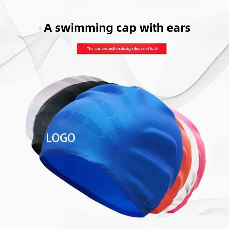 Swimming Cap Adult Children 3D Ear Protection Waterproof