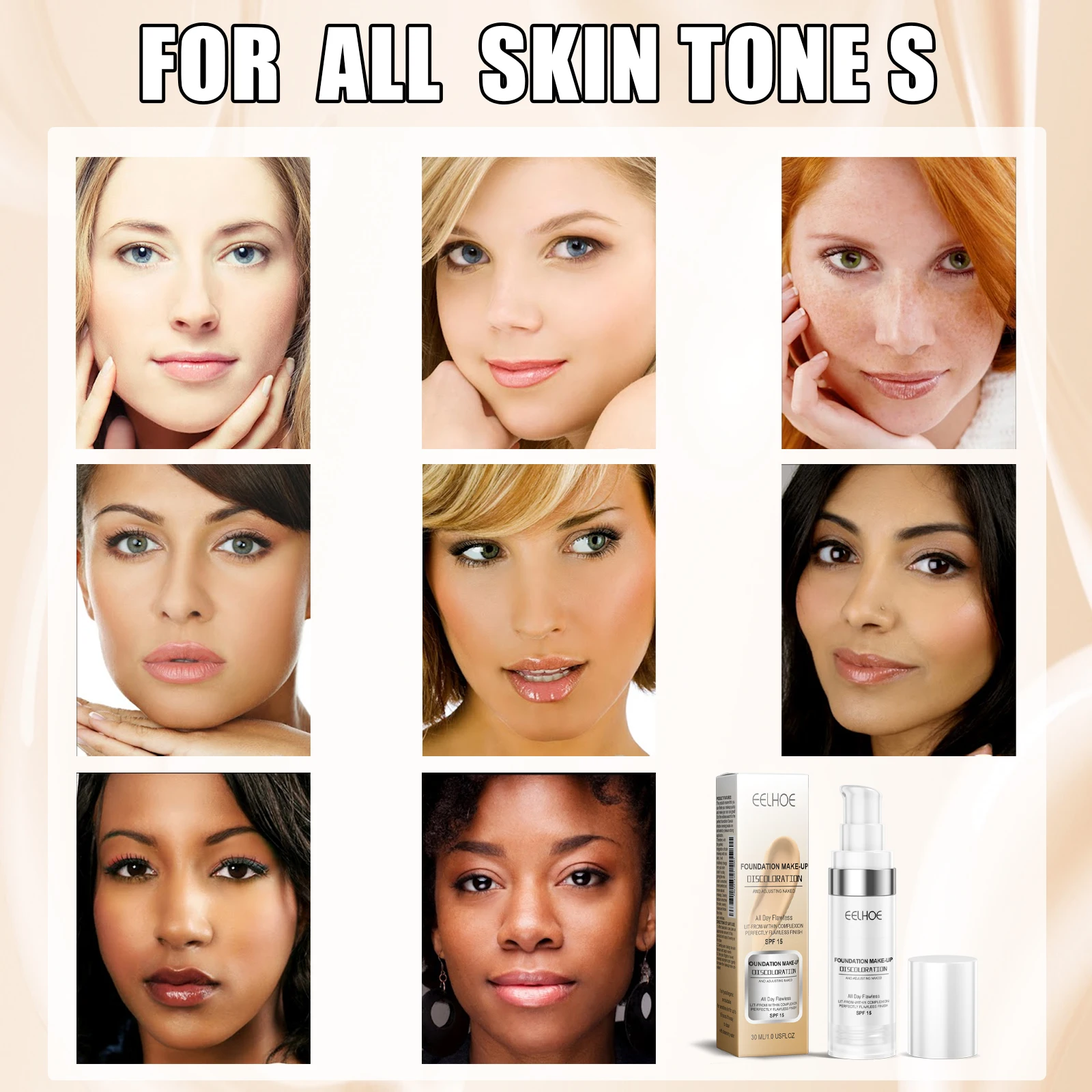 Liquid Foundation Color Changing Long-Lasting Hydrating Transfer-Proof Skin Tone Adjust Brightening 30ml