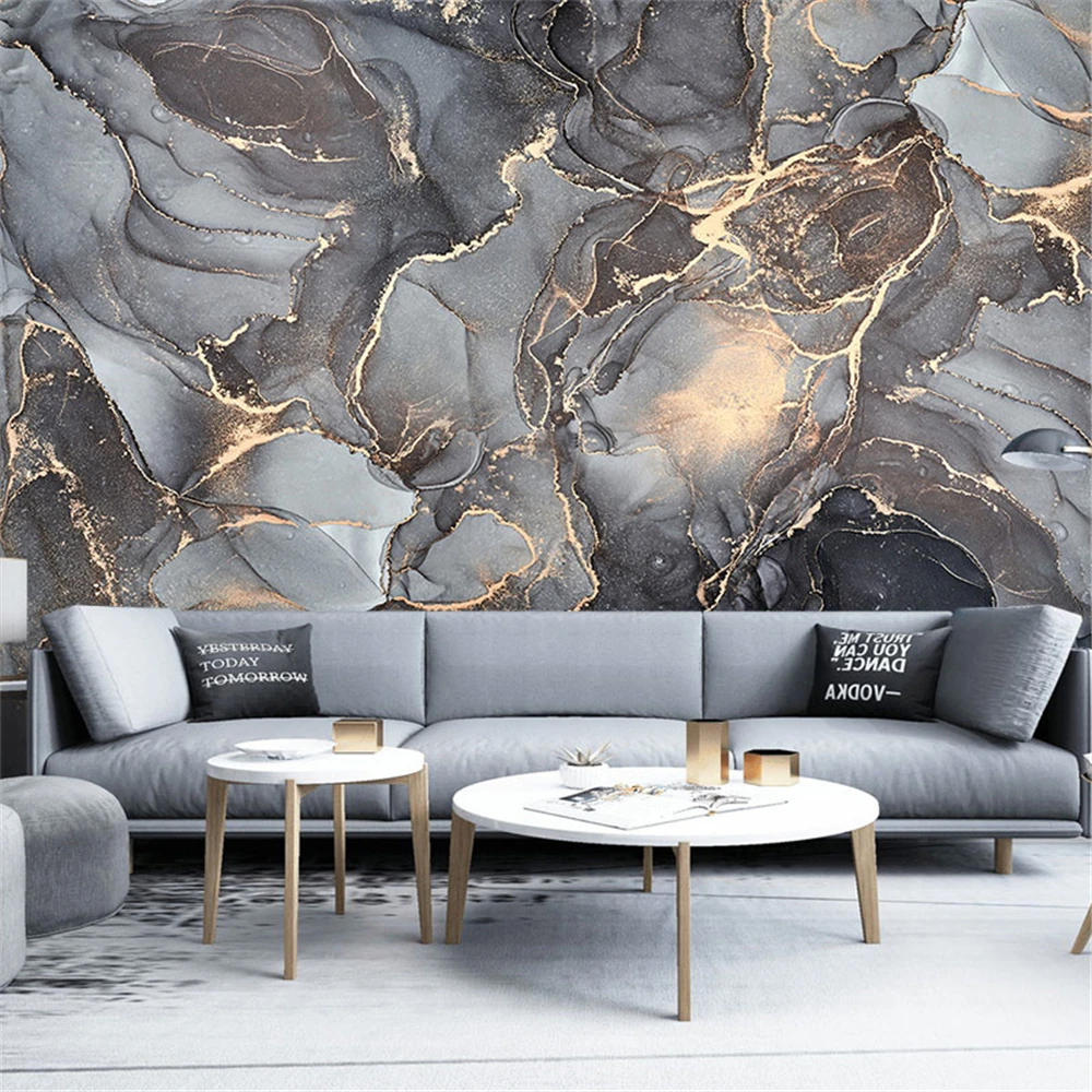 Personalizado Simples Italiano Abstrata Pintura a Óleo Papel de Parede de Mármore para Sala Estar Papéis de Parede Decoração Casa Luz Luxo tv Fundo