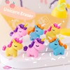 3Pcs/Lot Cute Cartoon Unicorn Eraser Kawaii 3D Pony Detachable Pencil Eraser Rubber For Kids School Student Stationery Gifts 1