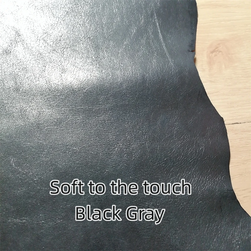 Luxurious Dark Gray Top-Grain Sheepskin Leather Fabric - Perfect