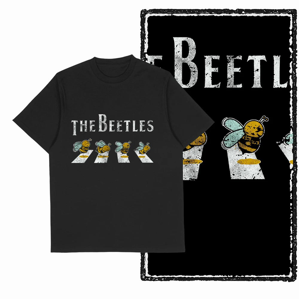 Coolmind 100% Cotton Funny Bees Graphic T-Shirt for Men, Big Size Exclusive Novelty Tee