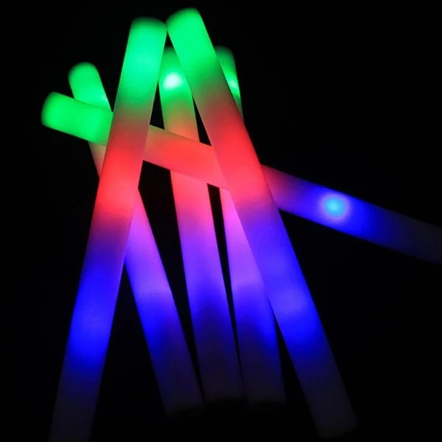 LED Foam Glow Sticks Light Up Sticks Cheer Tube 3 Modes Flashing Glow in  The Dark Light Birthday Wedding Party Stick Supplies - AliExpress