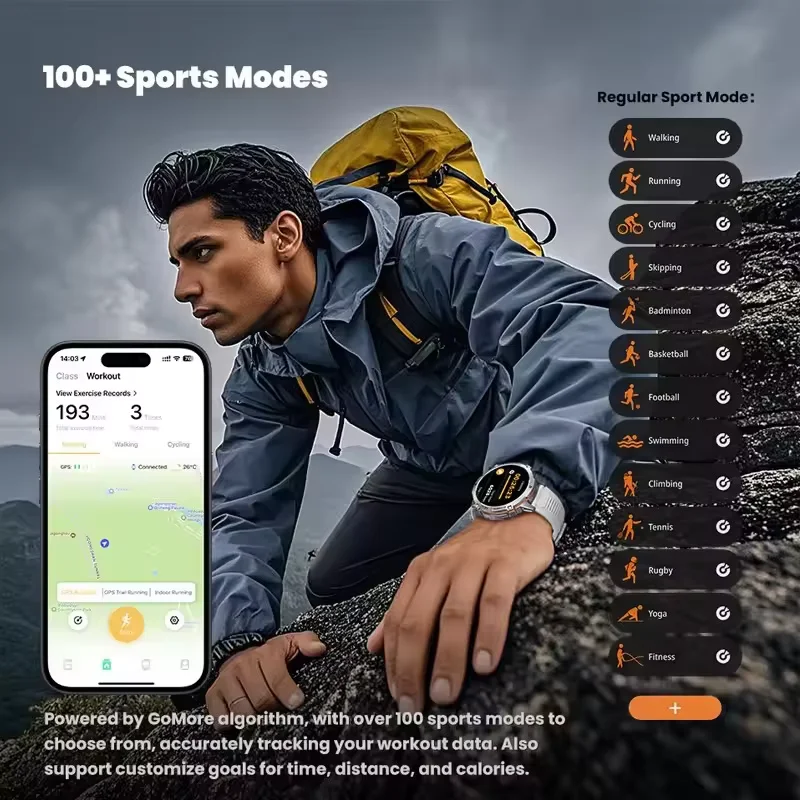 2025New T-Rex 3 Ultra GPS Smart Watch 1000mAh Battery AMOLED HD Men 10ATM&IP69K Waterproof Outdoor Fitness Military Call Watches