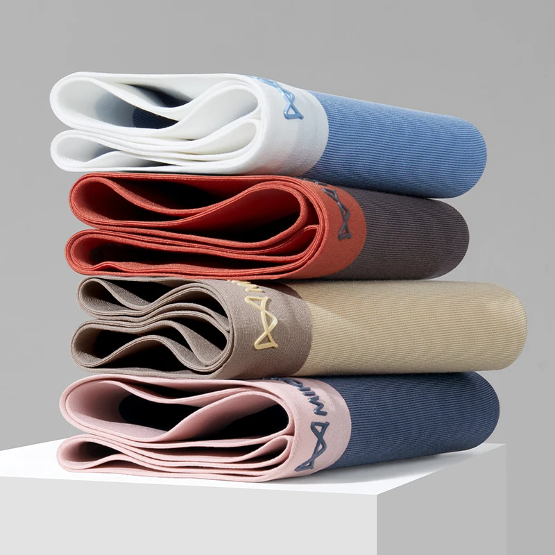 CMENIN 3Pcs Threaded Fabric Men Underwear Boxers Men's Panties 3A Antibacterial Color Matching Man Underpants Boxershorts Male