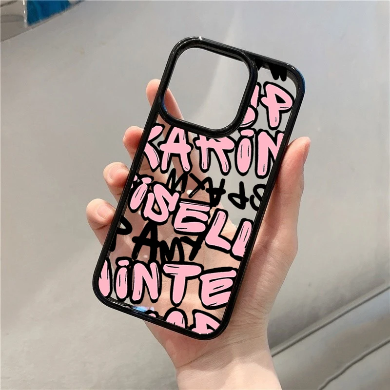 Clear Silicone Phone Case with Black Lettering – Elegant and Durable Protection
