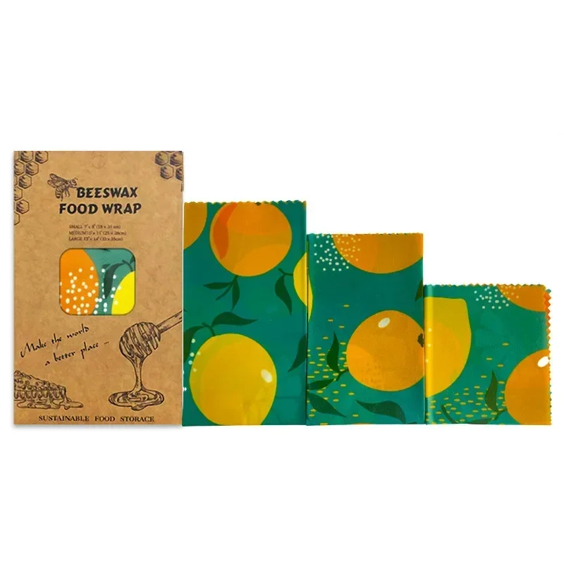 Eco-Friendly Organic Beeswax Food Wrap - Reusable Fresh-Keeping Cloth