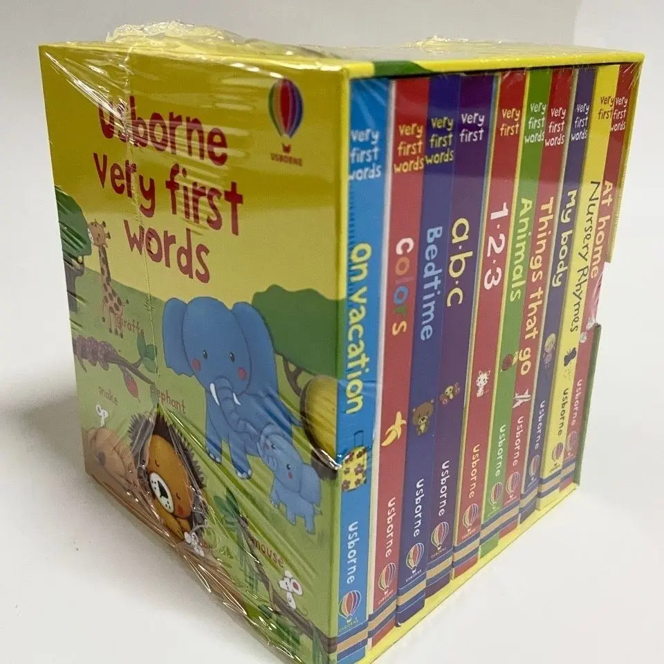 

10 Books/Set USborne Very First Words Board Book Educational Toys for Children English Books for Children Baby English Books