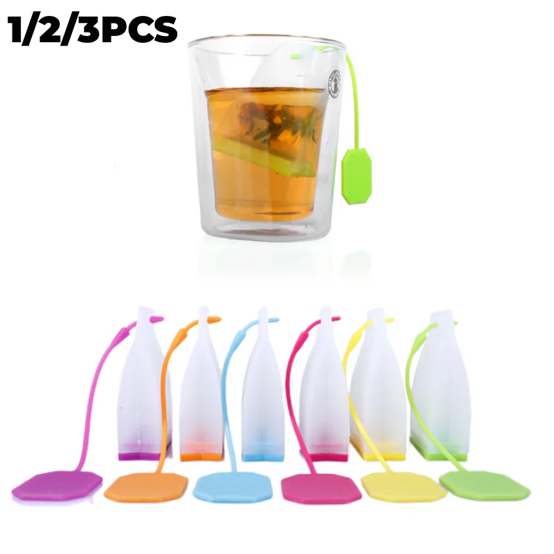Tea Infuser Strainer 1/2/3PCS Creative Teapot-Shape Silicone Bag Leaf Filter Diffuser Teaware Kitchen Gadgets