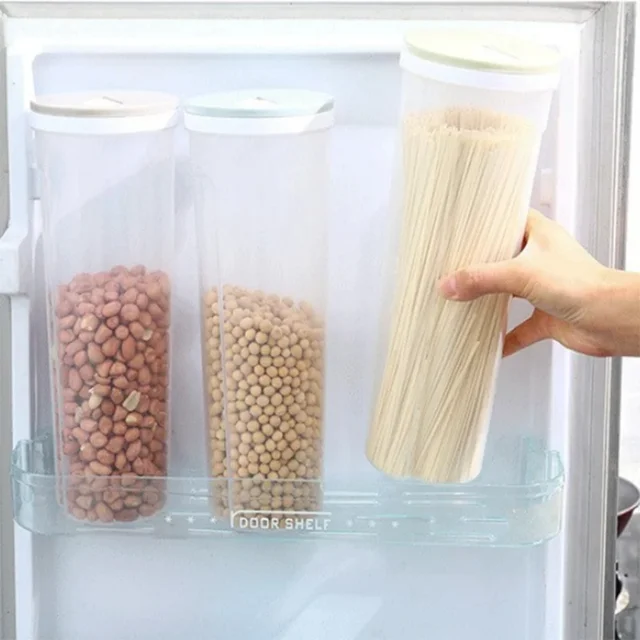 Food Storage Containers with Airtight Lid Pasta Portion Control Container Kitchen Storage jar for Sugar Flour Oat Cereal Beans 5