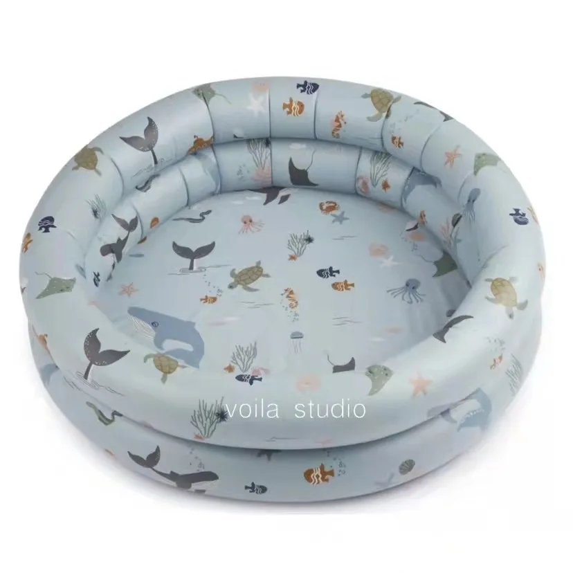 New Inflatable Beach Swimming Pool Baby Indoor Outdoor Wading Pool Soft PVC Round Color Ball Fence Play Space Room