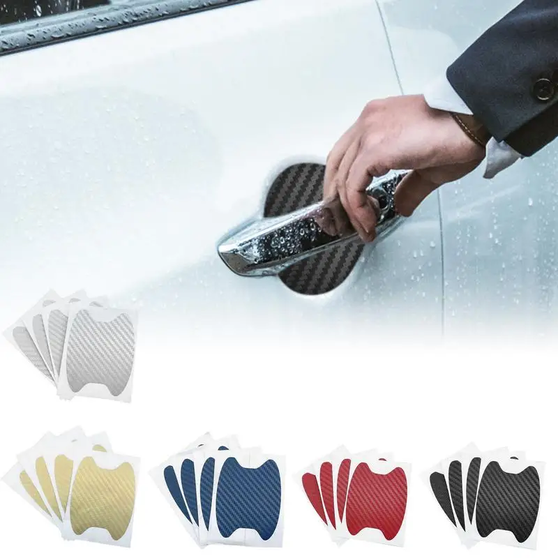 

car door handle stickers 5 pieces shiny car door handle cups paint anti-scratch protective cover with shiny door handle