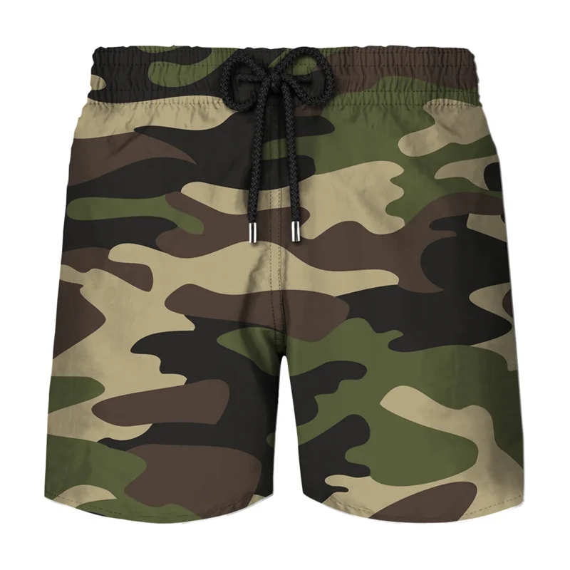 Classic Camouflage Board Shorts Men Fashion 3D Printed Camo Quick Dry Swimming Trunks Cool Ice Shorts Kids Summer Short Pants 3