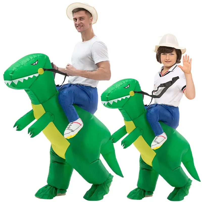 

Adults Kids Inflatable Dinosaur Cosplay Costume Ride on T-REX Halloween Party Costumes Carnival Tyrannosaurus Rex Dress Up Suits