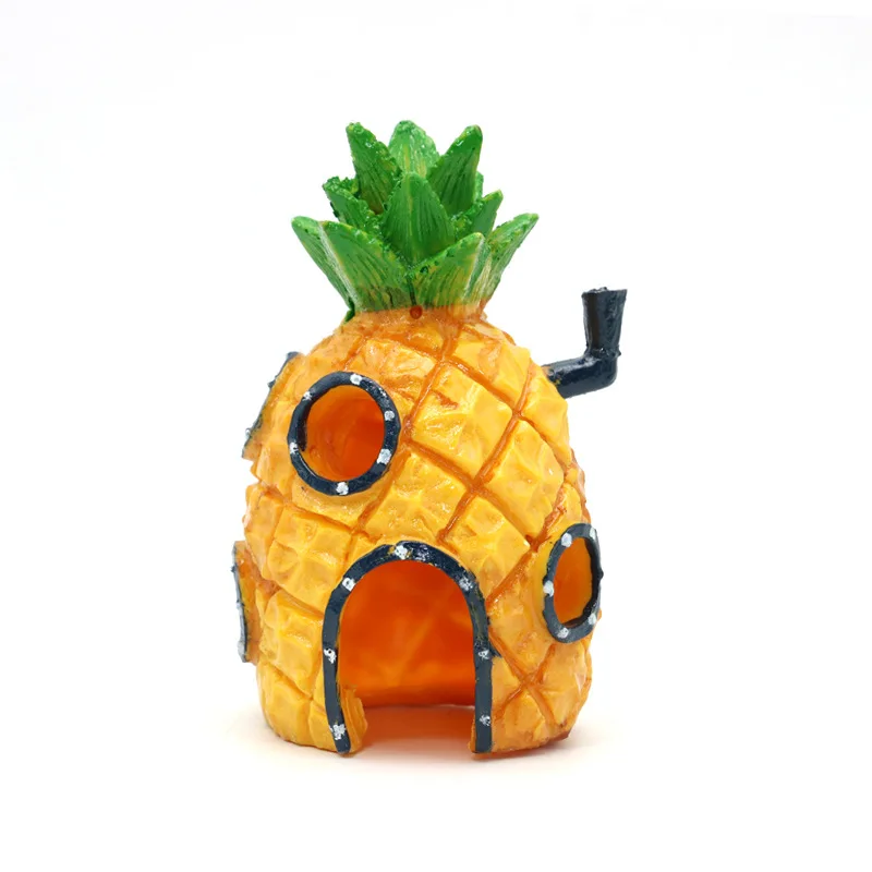 Fish Tank Decoration Pineapple House Squidward Octopus Castle Crab Restaurant Aquarium Ornament Underwater Craft Cartoon Shelter