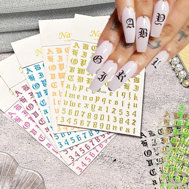 PiggieLuv: Pastel glow letters nail art