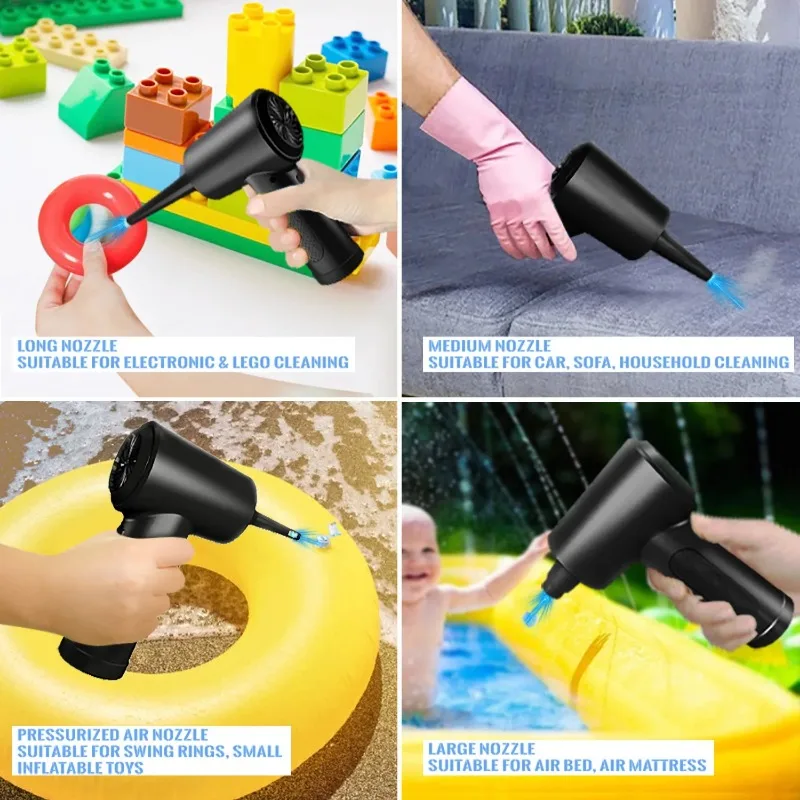 Electric air blower compressed 51000 RPM for computer keyboard PC car clean USB charging portable wireless