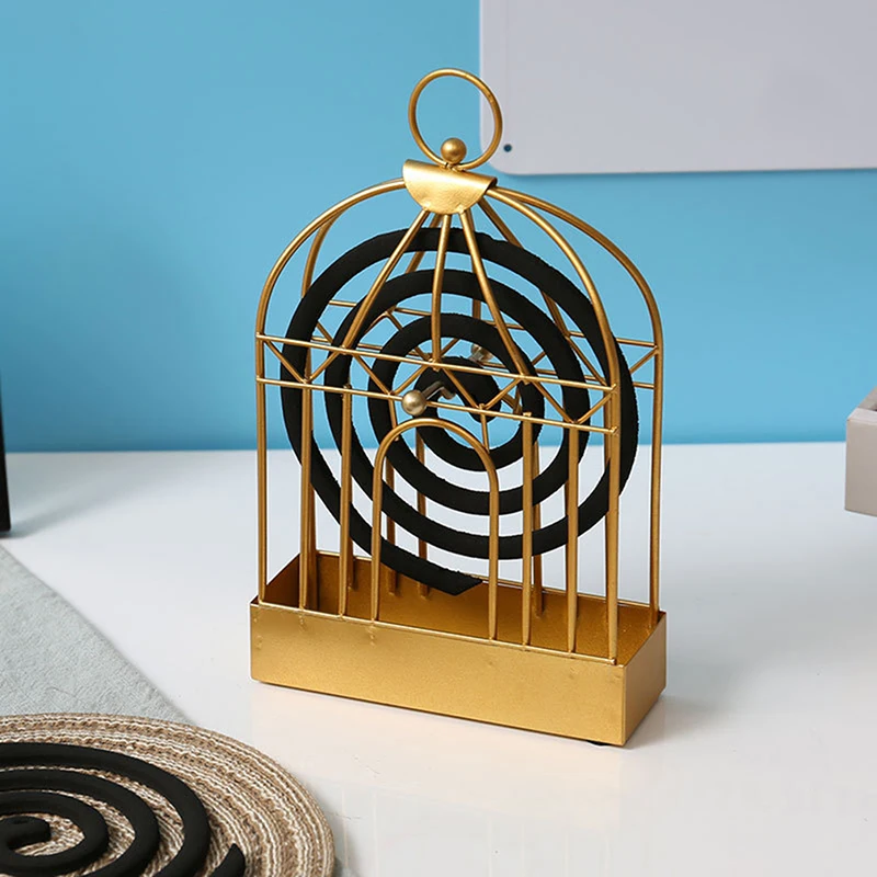 

Decoration Nordic Summer Repellent Iron Mosquito Mosquito Coil Plate Days Incense Holder Gold Home Rack Birdcage