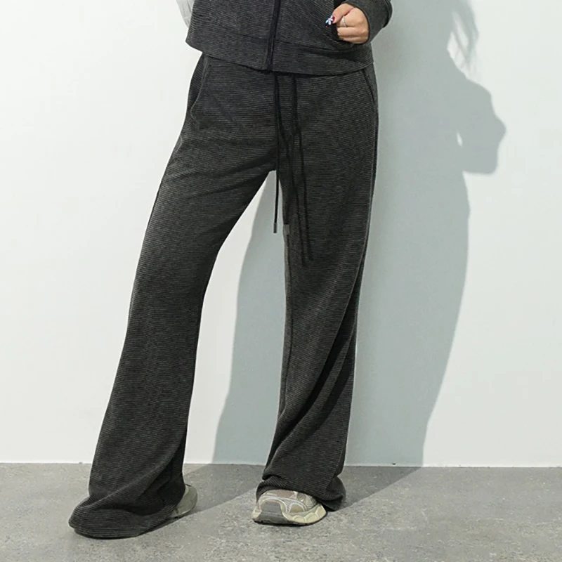 Fashion Plus Size Women's Flare Pants Premium Slim Hot Girl Mid-waist Knitted Fabric Imitation Cashmere Trousers Autumn