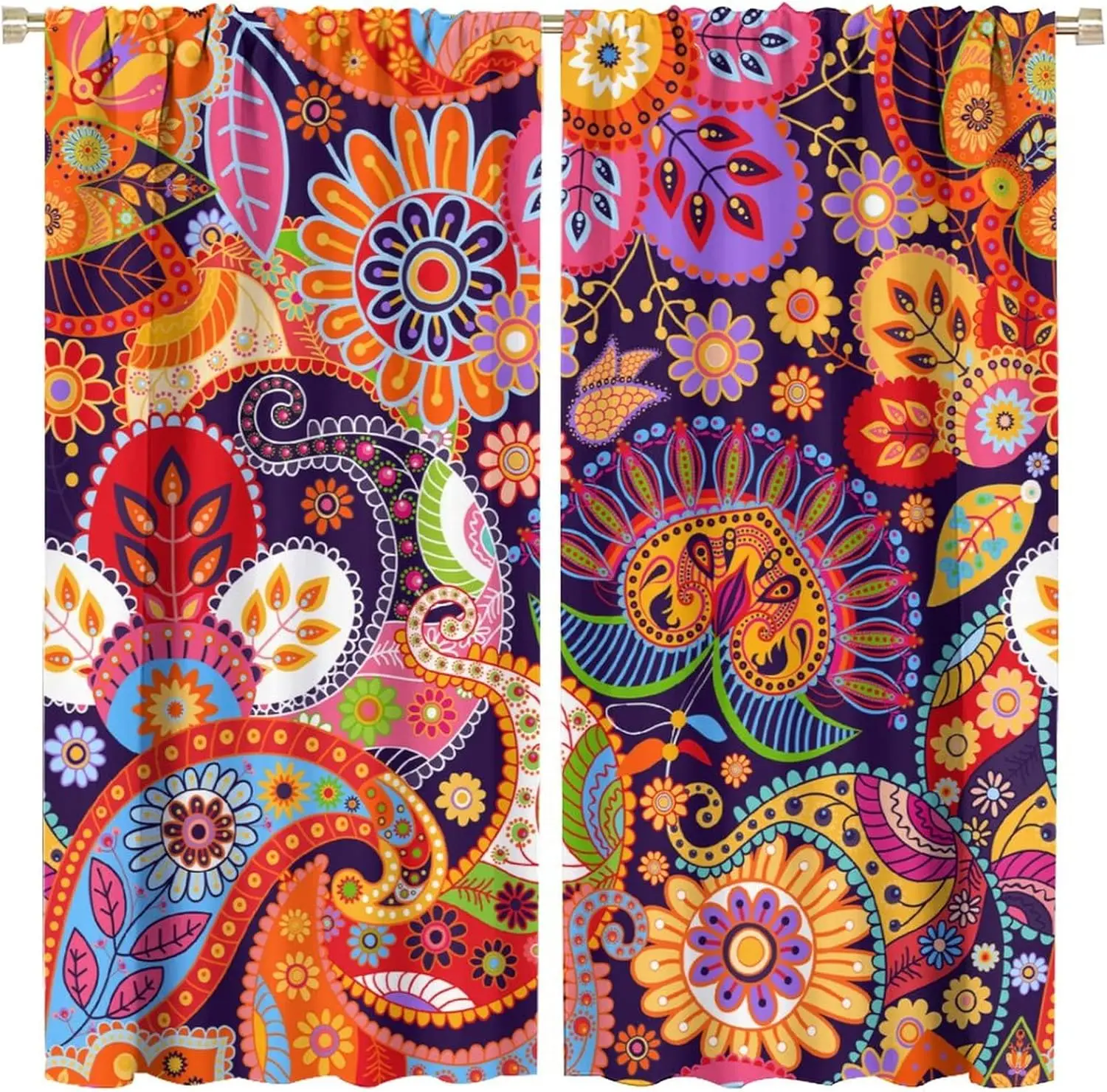 Loussiesd Tende oscuranti bohémien (30% -50%) tende etniche bohémien per camera da letto, soggiorno in stile boho, colorate per finestre in stile boho, decorazione per camera da letto, 46 x 72 cm