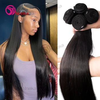 Straight Human Hair Bundles Raw Hair Bundles 100% Human Hair Natural Brazilian Human Hair Extensions For Black Women 1/3/4 Pcs 1