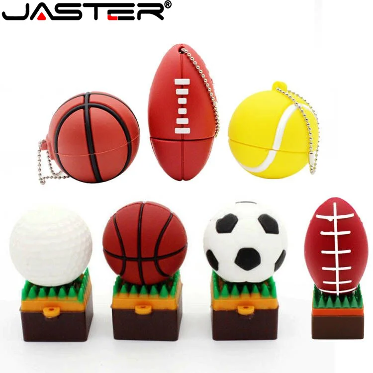 Jaster Football Usb Flash Drives 128Gb Basket Memory Stick 64Gb Golf Ball Pen Drive 32Gb Tennis Pendrive 16Gb Regalo Creativo
