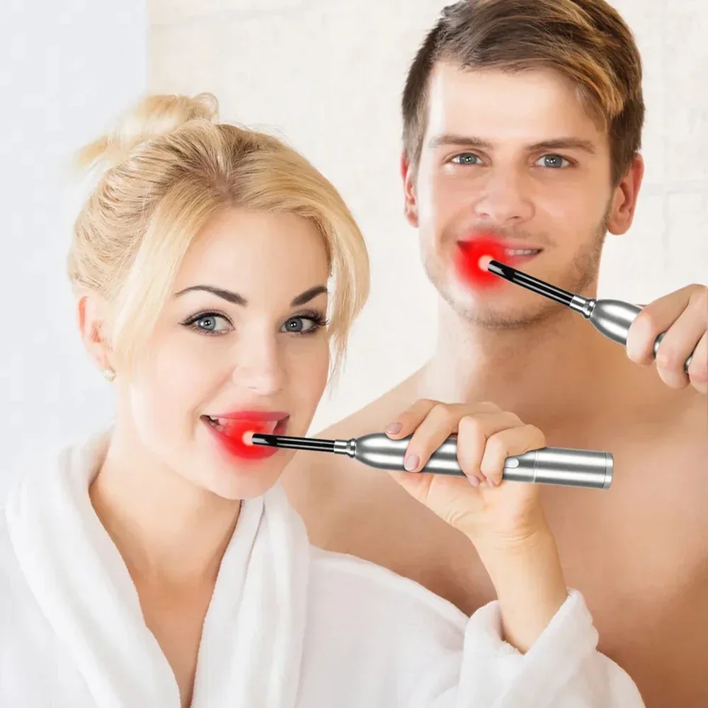 Red Light Therapy Wand Cold Sore Device Red Light Therapy 660nm 850nm Near Infrared LED Light Therapy Machine for Mouth Sores