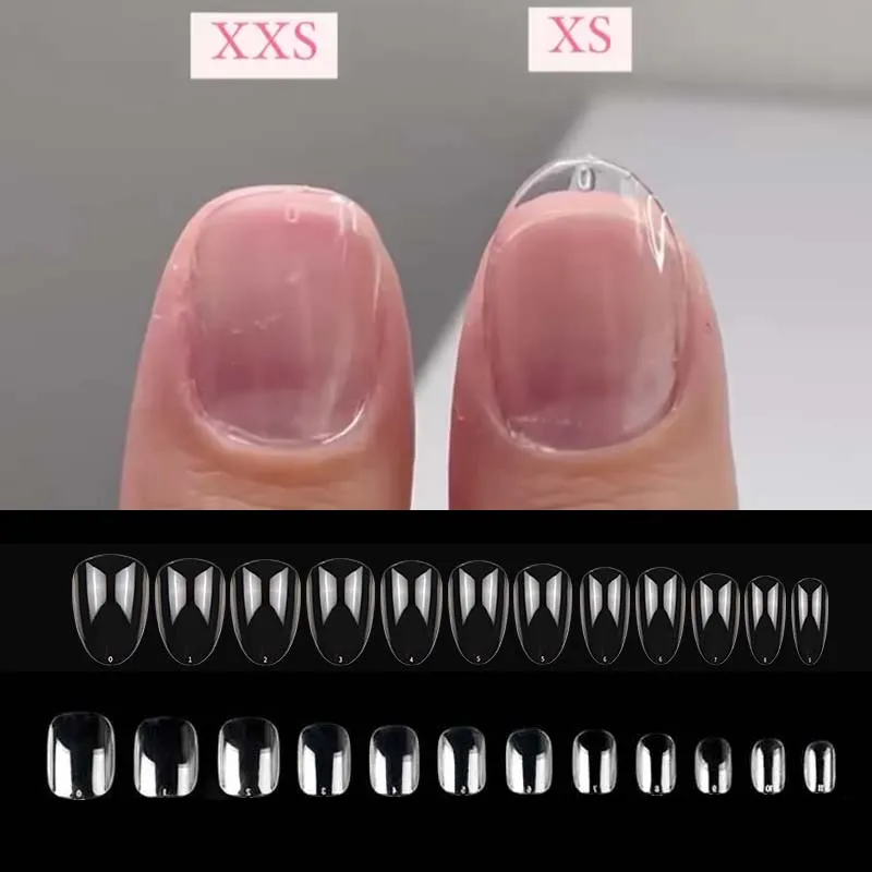 120Pcs Nail Tips Extension System Sculpted Full Cover Soft Gel XS Short Fake Nail French Ballerinas Capsules Press On Tips