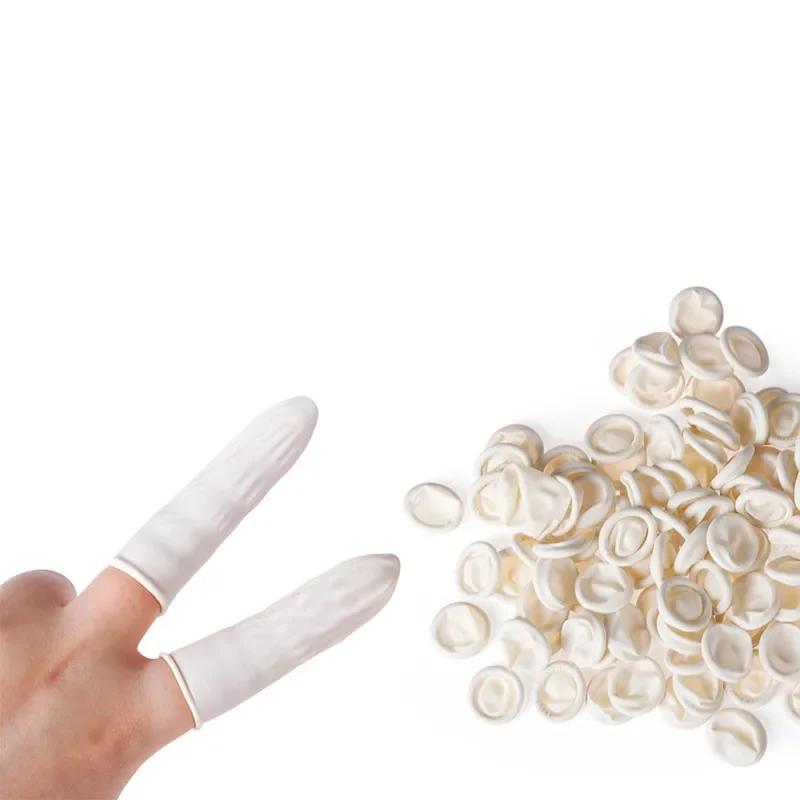 20/50pcs Natural Rubber Gloves Finger Cots Latex Fingertip Protective Disposable
