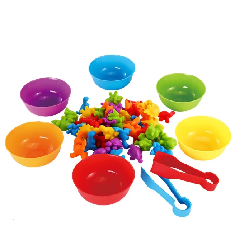 Glaszé montessori toys Rainbow Összetartozó Műkődés Animal Megismerés Rainbow színe Species Rendbírság motoros Tréning montessori Érzékelni képes puzzles Gyermek-