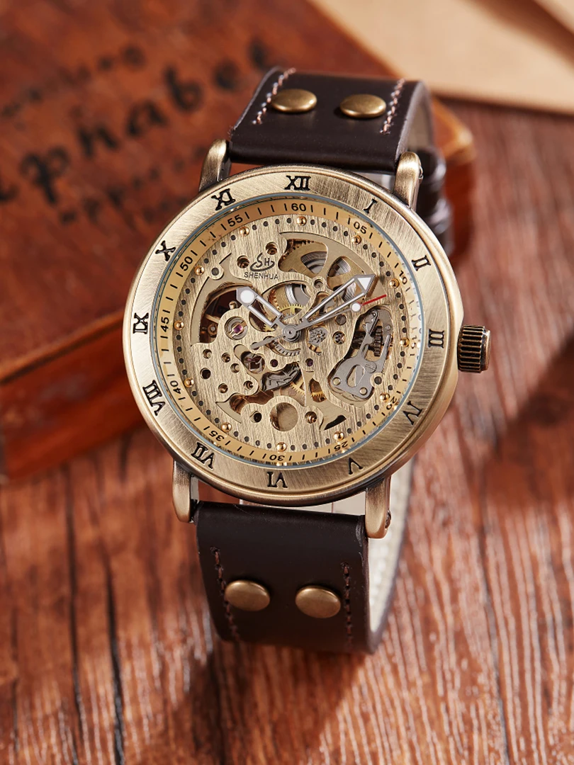 

Luxury Automatic Mechanical Watch Hollow Steampunk Dial Men Skeleton Clock Male Orologio Business Man Hombre Relogio Masculino