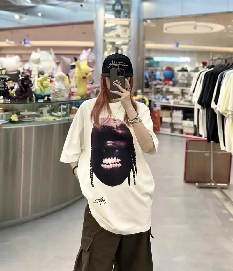

2024 New American T-shirt, unisex clothing, oversized street clothing, cartoon pattern, summer fashion top