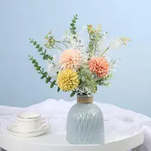 Flores artificiales de seda para decoración de boda, ramo, decoración del hogar
