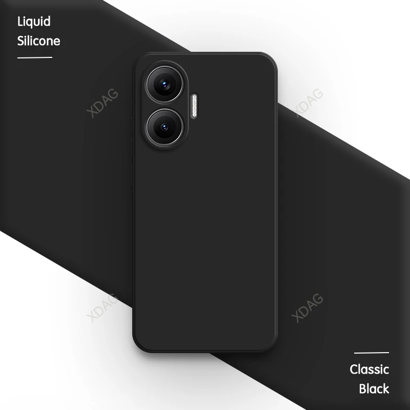 Premium Silicone Soft Back Cover with Camera Protection - Classic Liquid Design Phone Case