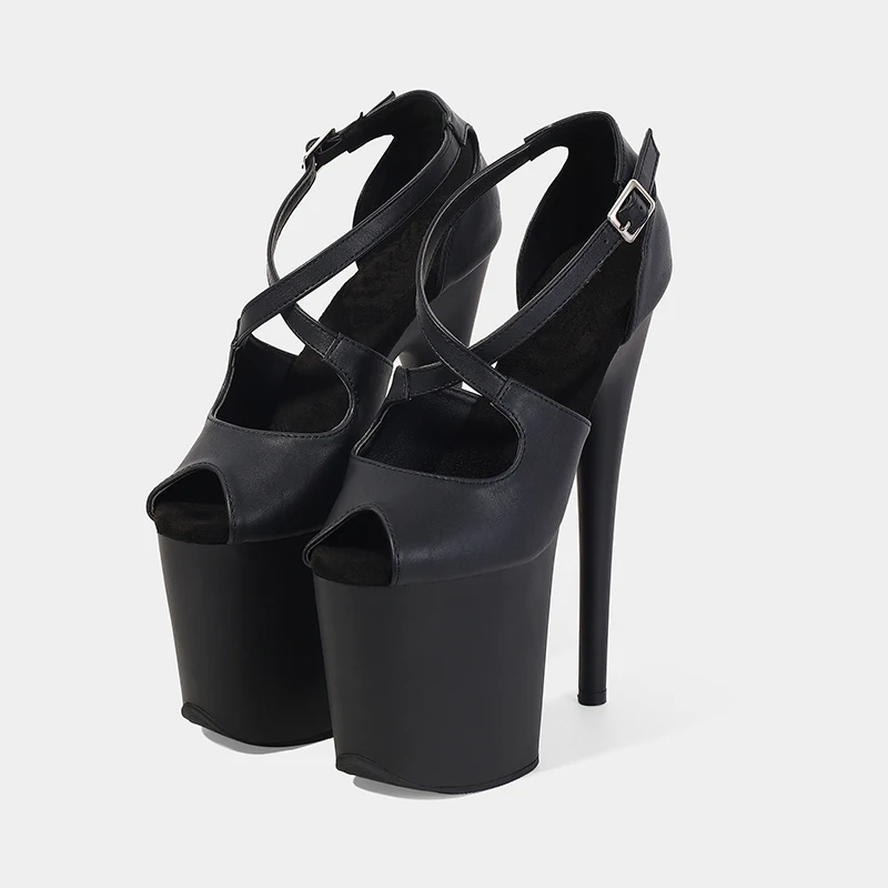 

LAIJIANJINXIA New 20CM/8inches PU Upper Fashion Sexy Exotic High Heel Platform Party Women Sandals Pole Dance Shoes HSS202308