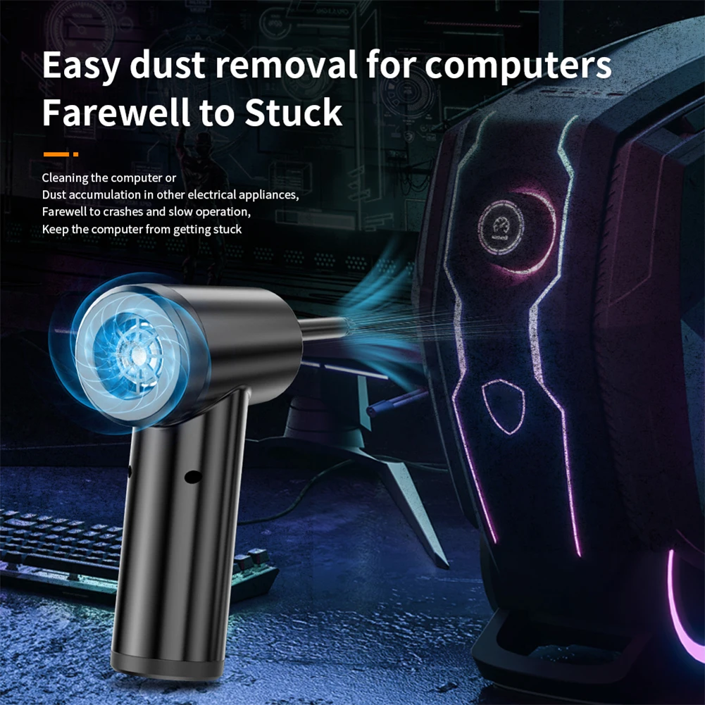 50000PRM Cordless Air Blower with Light Portable Air Blower Rechargeable Handheld Dust Blower for Computer Keyboard 4