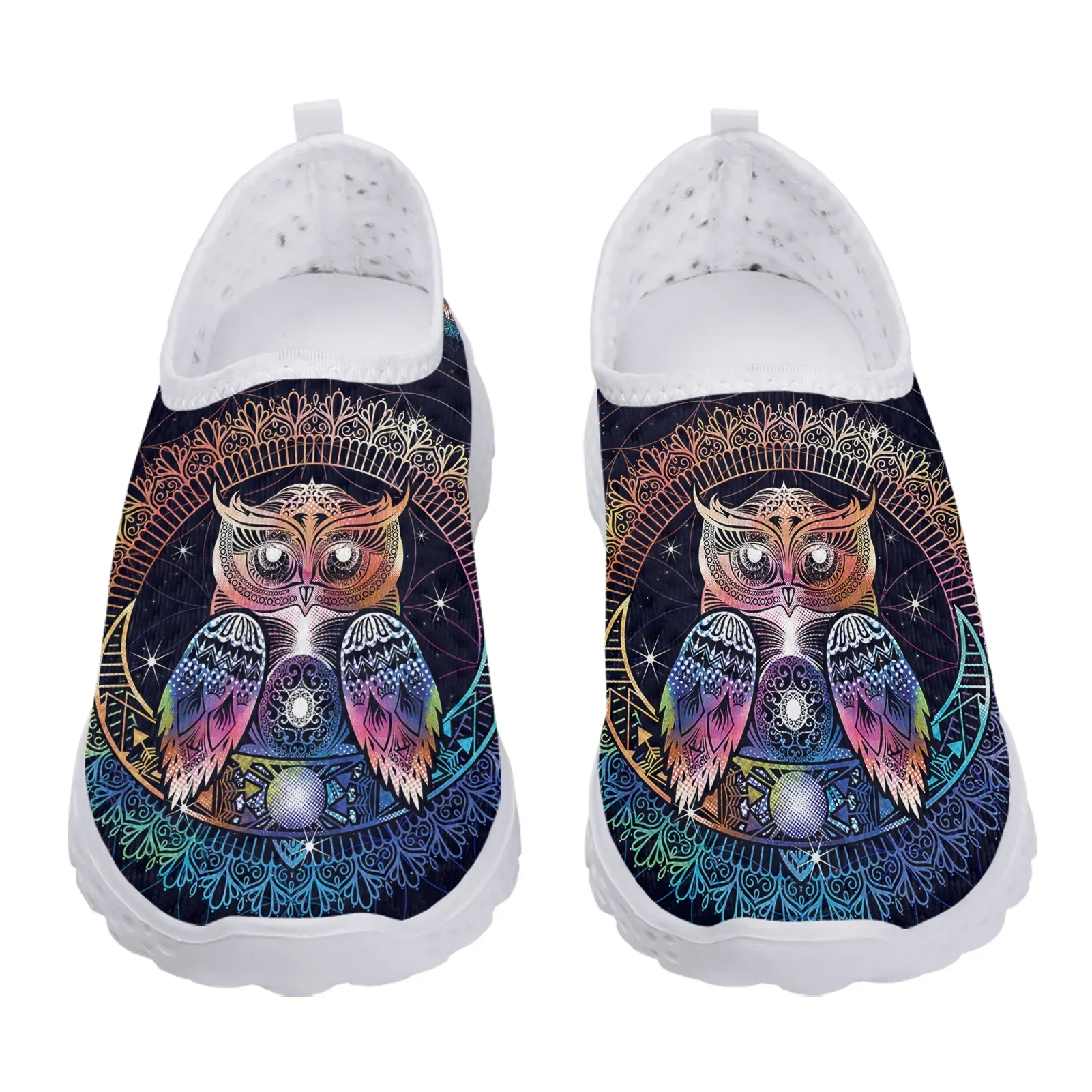 Trendy Gradient Color Boho Owl Design Brand Slip On Comfortable Summer Women's Shoes Casual Sneakers Zapatos Planos
